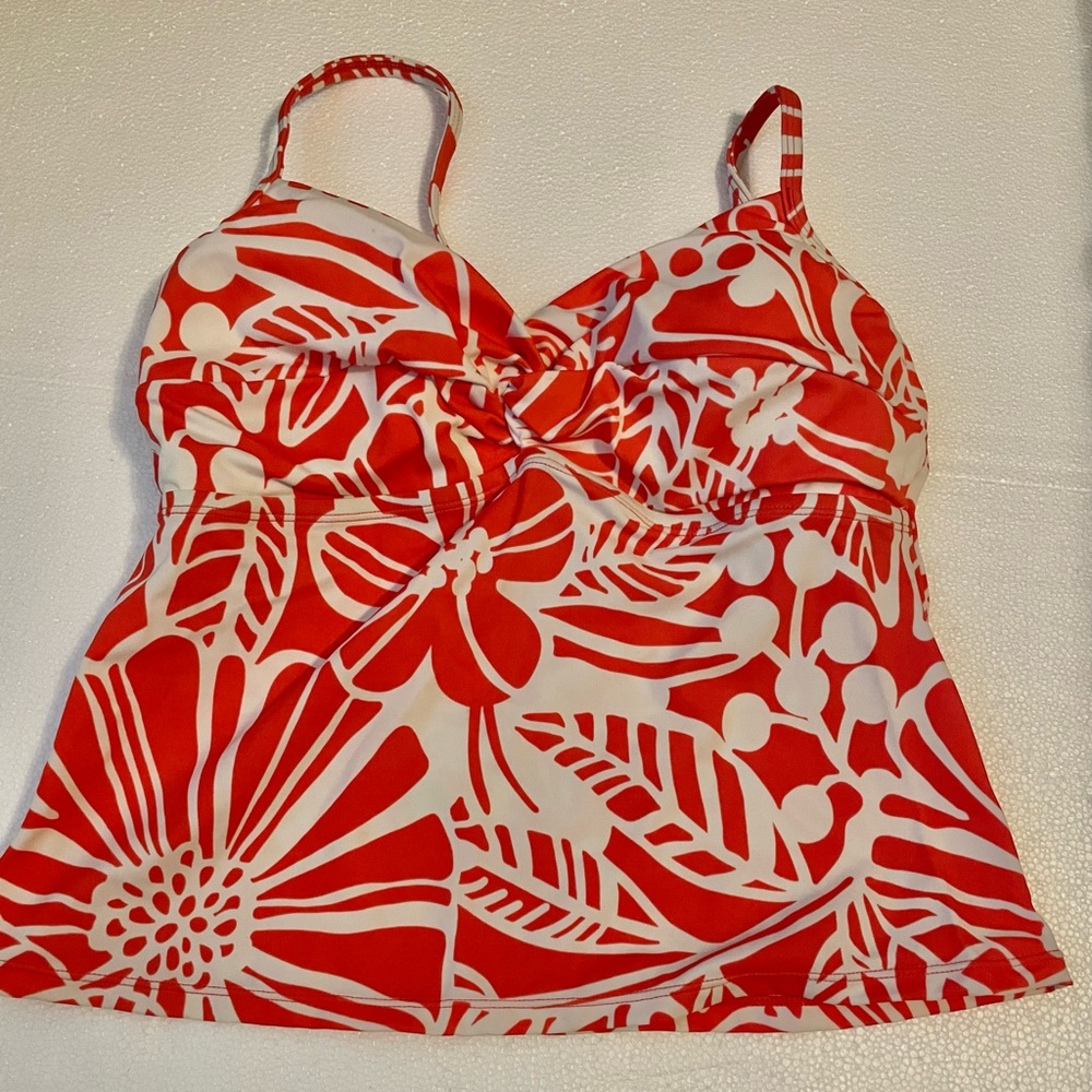 Swimsuit top, one piece, adjustable straps, built in bra, size 14